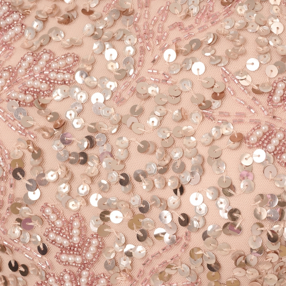 Adrianna PapellSleeveless Beaded Peplum Dress In Shell - Picture 7 of 9